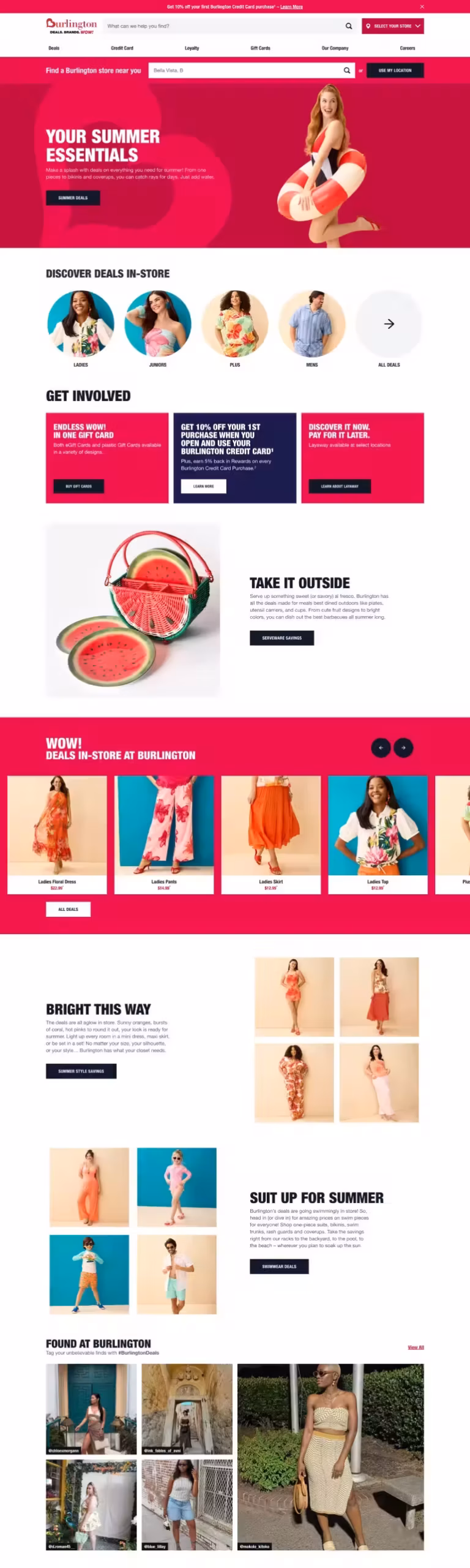 Burlington website desktop